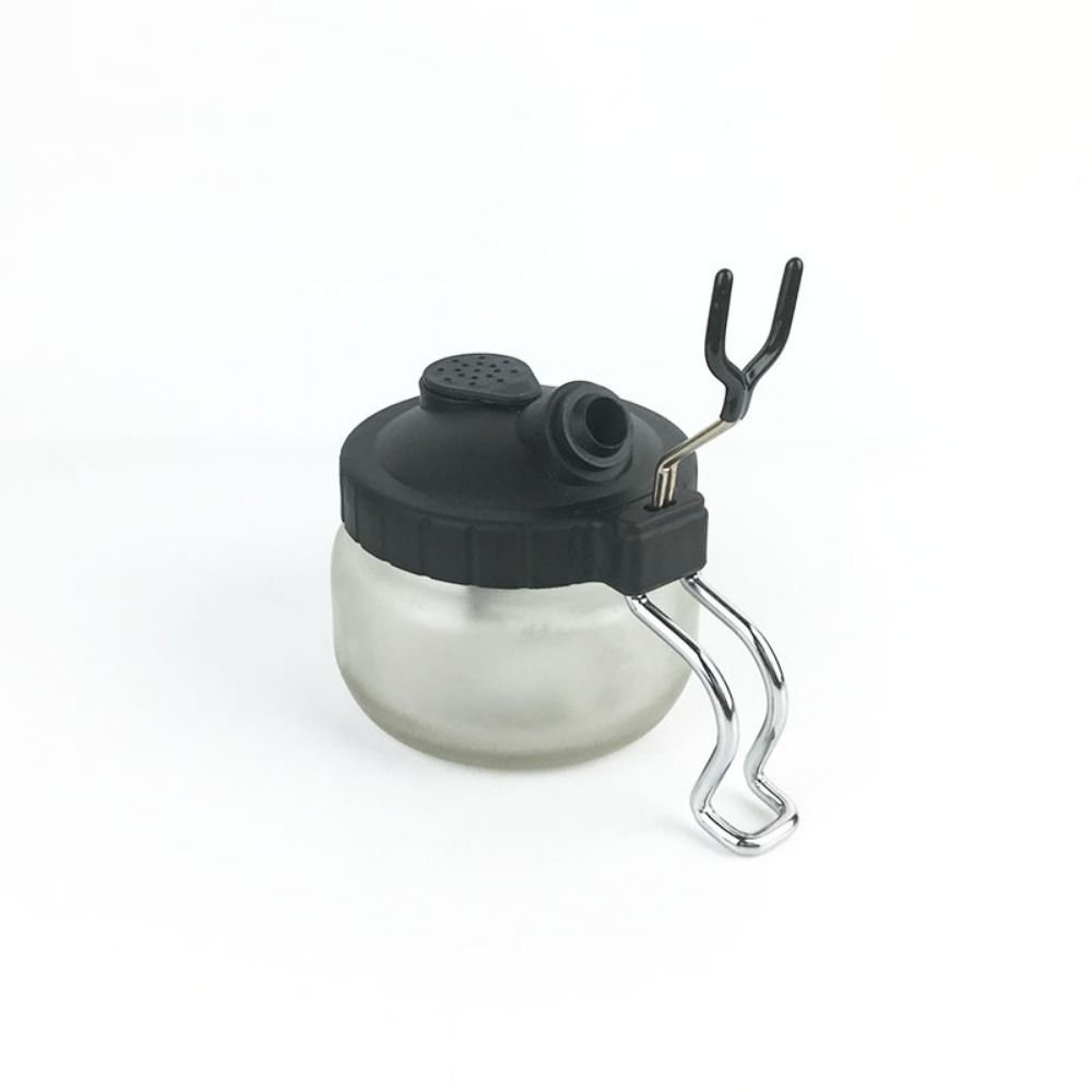 Glass Bottle Airbrush Cleaning Jar with Cover Metal Handle Airbrush Cleaning Kit Model Building