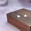 New Versatile Silver Four-Leaf Clover Earring: Korean Style Women's Medium Long Simple Leaf Chain Accessories
