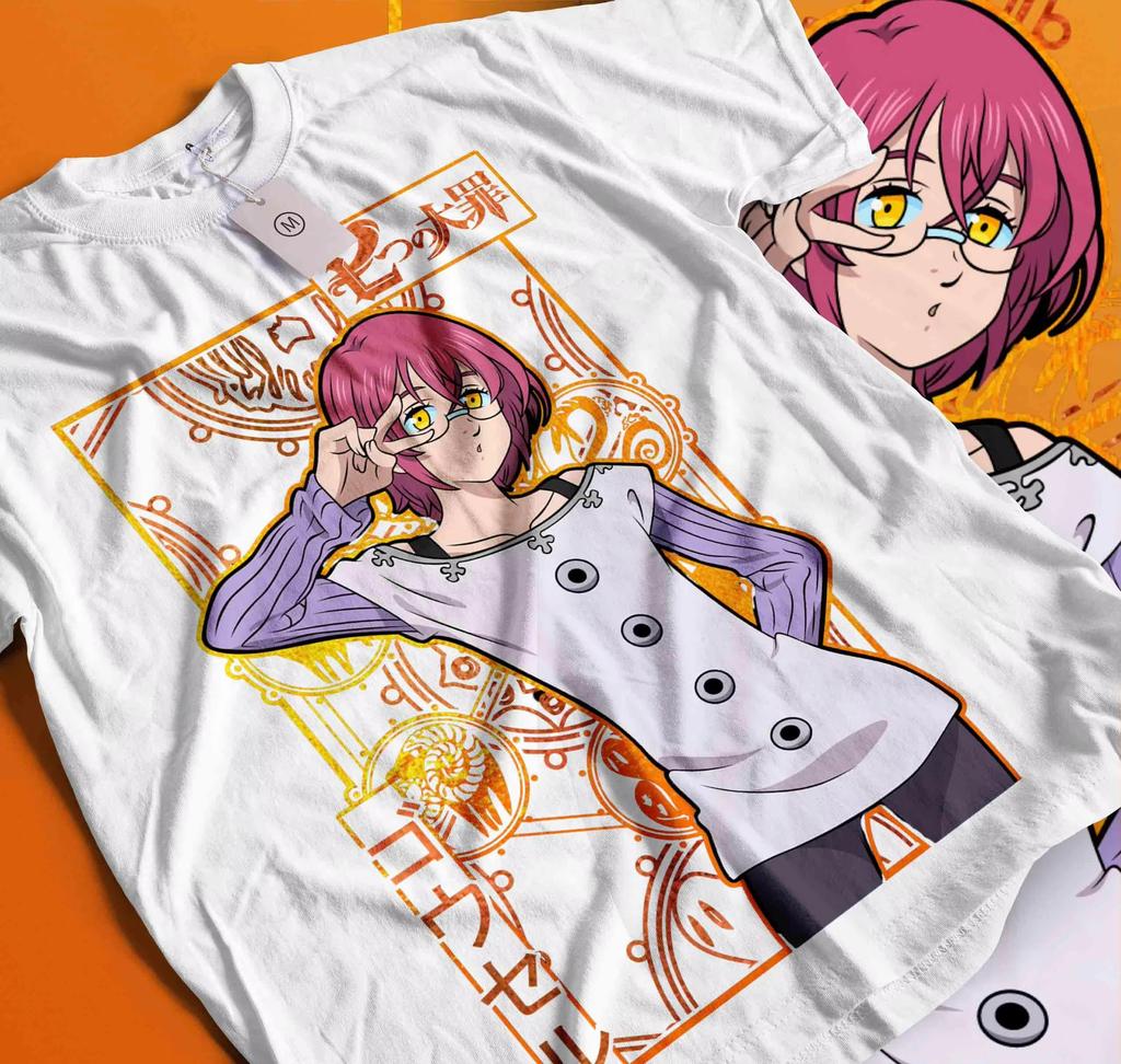 The Seven Deadly Sins Tshirt Vintage Washed Anime Unisexga Graphic Unisex Oversized Crew Neck Cotton Short Sleeve Summer Top Hot