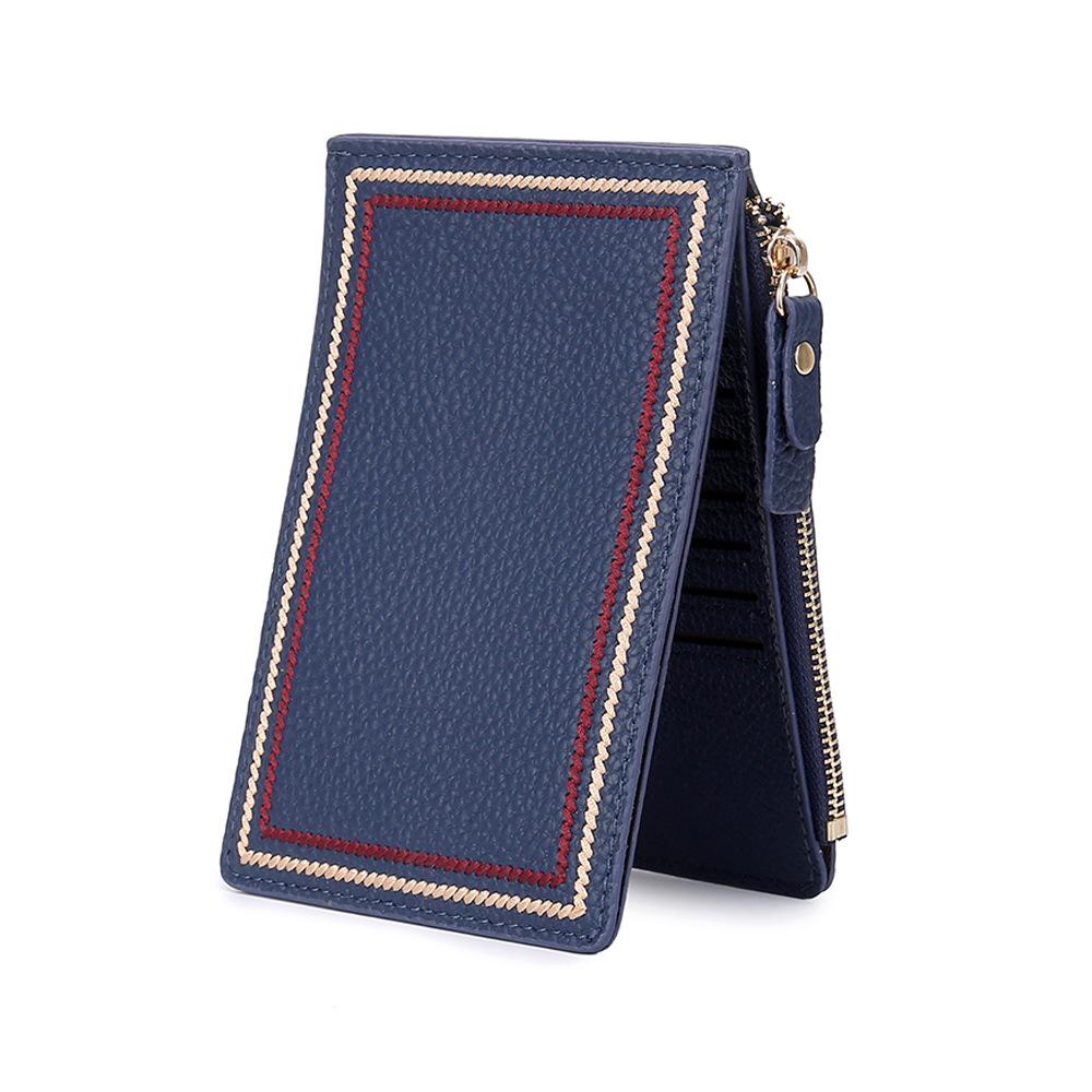 Fashion Folding Card Bag, Change Bag, Women's Zipper, European and American Simple and Trendy, Small Wallet, Ultra-thin Women's Short Style.