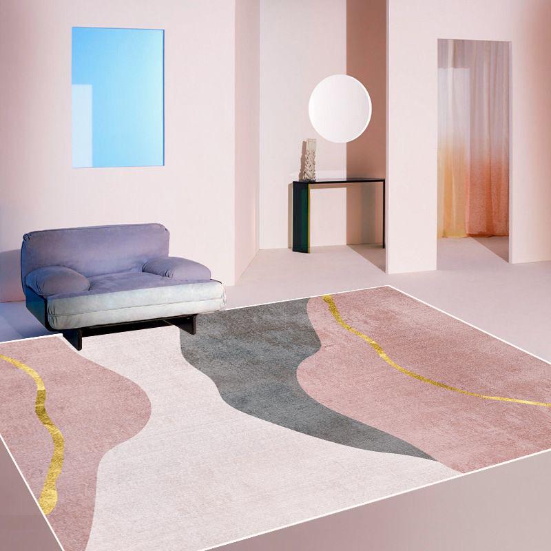 Light Luxury Simplicity Pink Carpet Living Room Nordic Style Creative Minimalism Sofa Area Rugs Bedroom Non-slip Soft Floor Mats