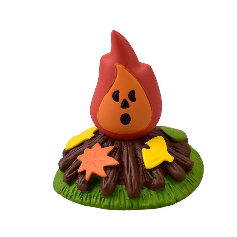 INS ZAKKA Resin Ornaments Autumn Harvest Chestnut Series Persimmon Tree Thief Cat Camera Prop Japanese Mini Home Decoration Gift