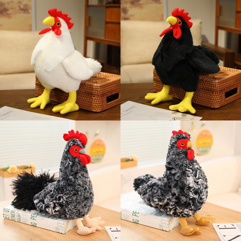 Plush Rooster Toy With Pp Cotton Filling For Childrens Gift And Collection