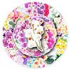 50 Orchid Cartoon Flower Stickers: Waterproof, Decorative for Water Bottles & Journals