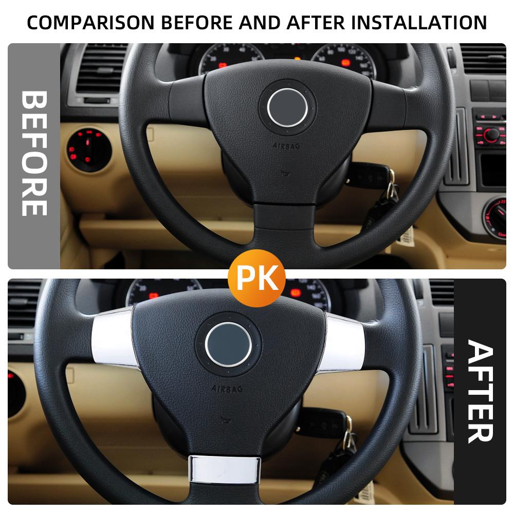 Pro Volkswagen VW Golf 5 MK5 Passat B6 Jetta Tiguan Touran 2007-2011 Dekorativní samolepka panelu volantu