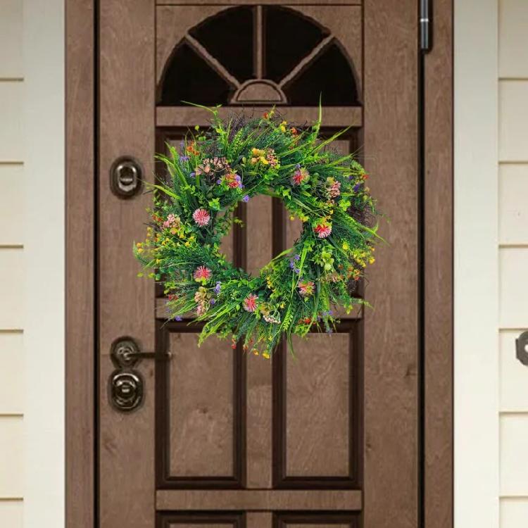 Artificial Front Door Wreath 4 Season Wildflower Flowers Wreath for Wedding Part