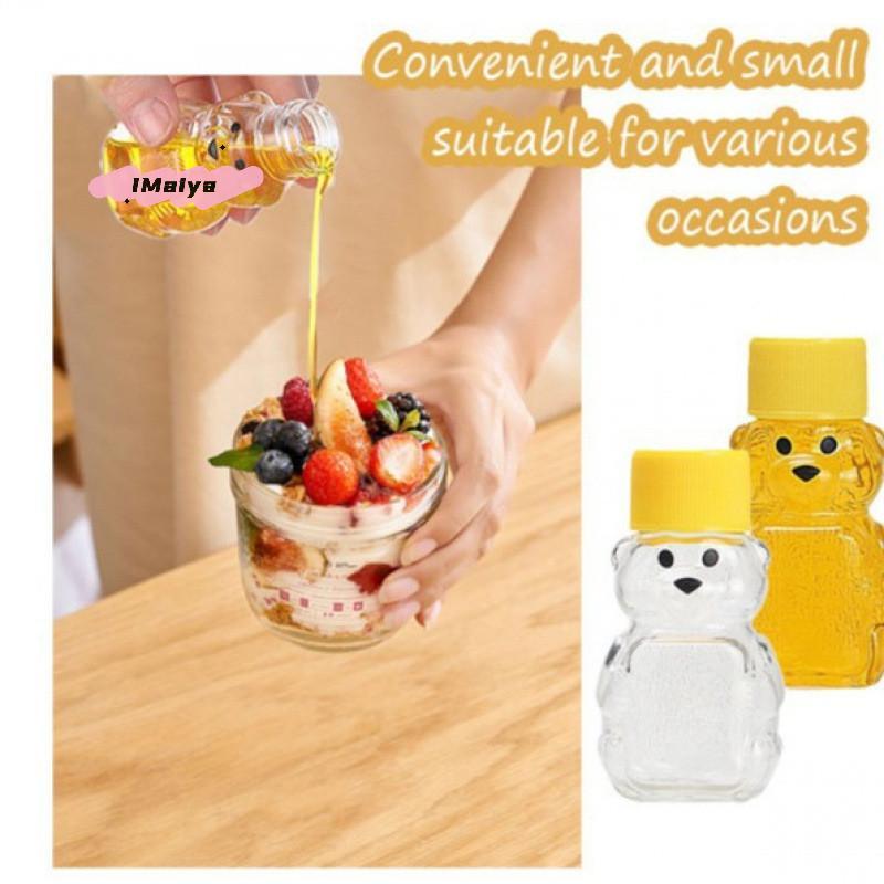 1/4Pcs Mini Bear Soy Sauce Bottles Portable Small Condiment Containers Squeeze Bottle for Picnic Travel Kitchen Supplies