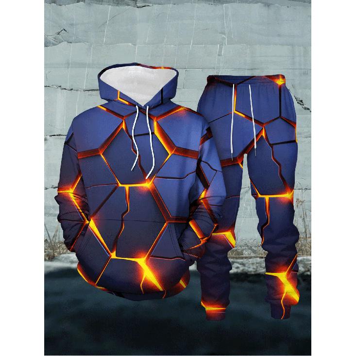 

Худи в стиле Lava Crack Tech 3D-печать Неповседневное Набор из 2 шт. S