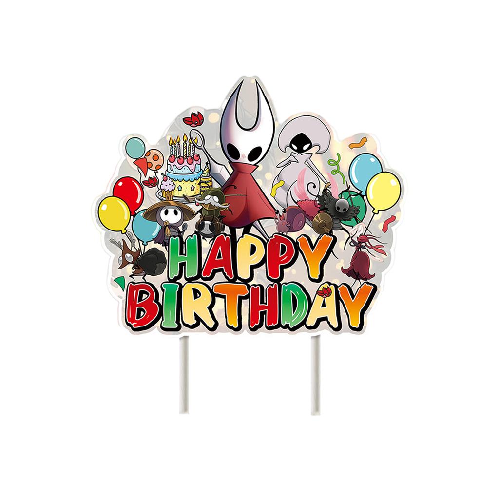 Birthday Theme Party Decoration Banner Pull Flag Cake Flag Balloon- Set