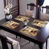4pcs Creative And Unique Beautiful Rooster Pattern Exquisite Printed Placemats, Stylish And Elegant, Heat-Resistant