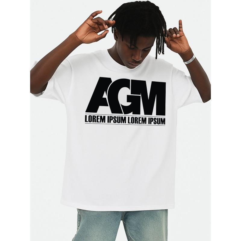 

AGM Bold Graphic Tee Mens Funny T-Shirts Regular Fit, Everyday Comfort, Comfortable Casualwear, Urban Style Summer Wear Vintage-inspired 4XL білий