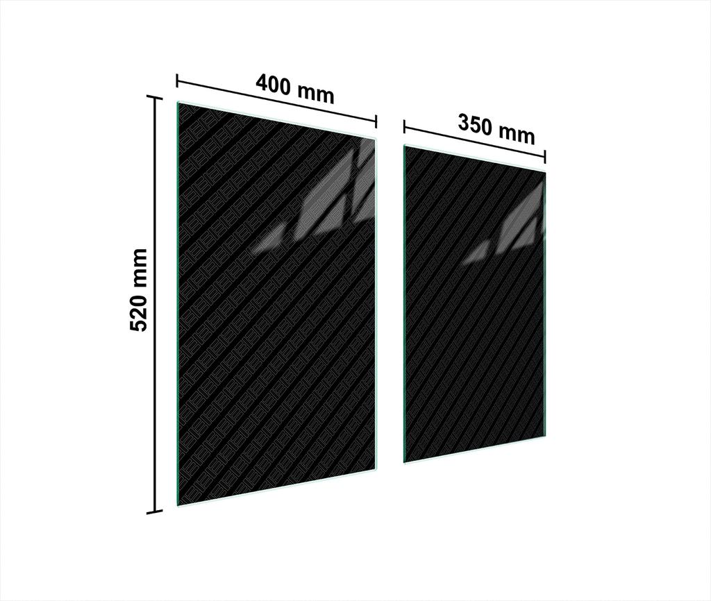 PIANO PROTETTIVO IN VETRO PER PIANO COTTURA 75x52 NERO