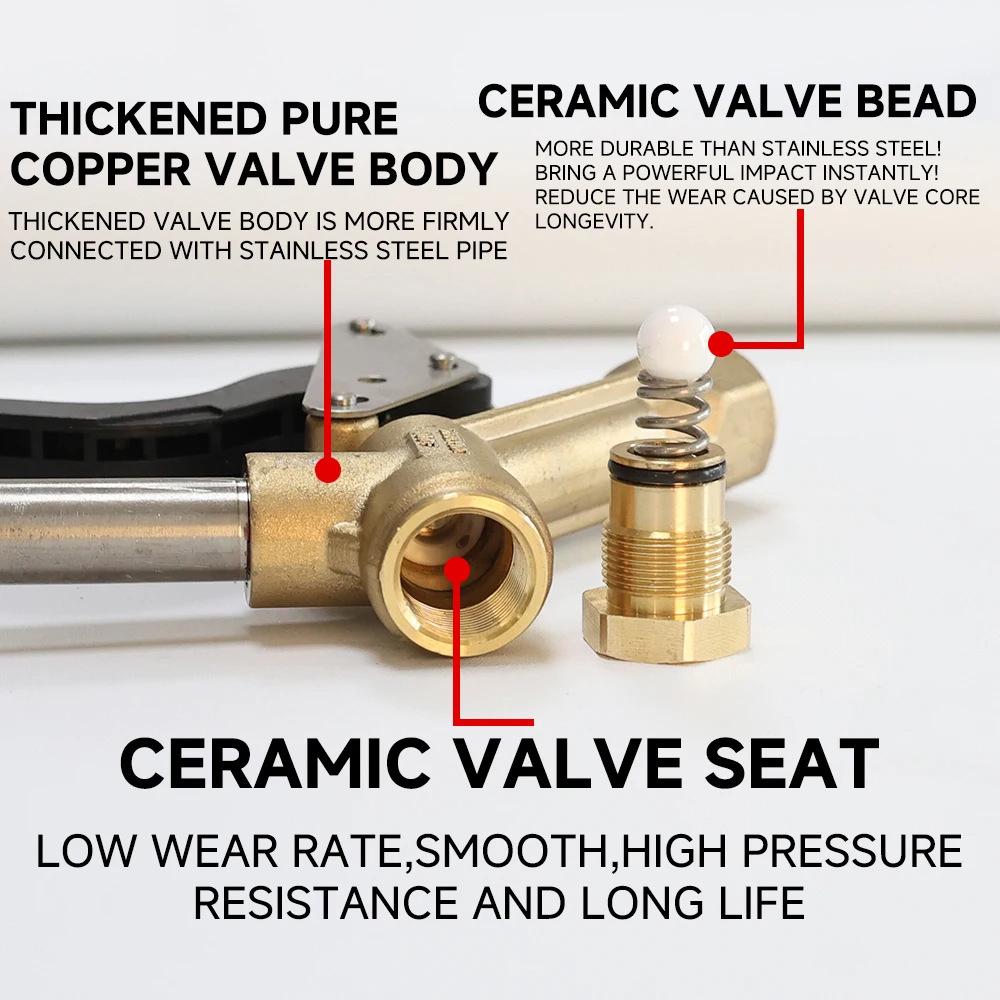 High-Pressure 5000PSI Car Wash Water Gun with Anti-Kink Pure Copper Valve