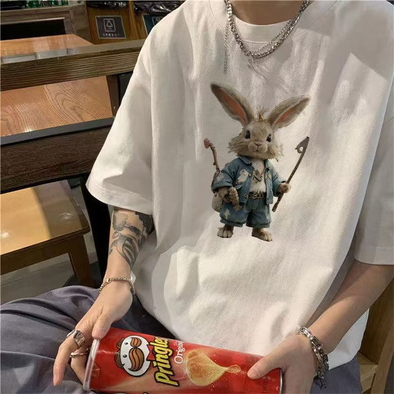 Summer new boys handsome short-sleeved t-shirt pure cotton loose round neck casual t-shirt top