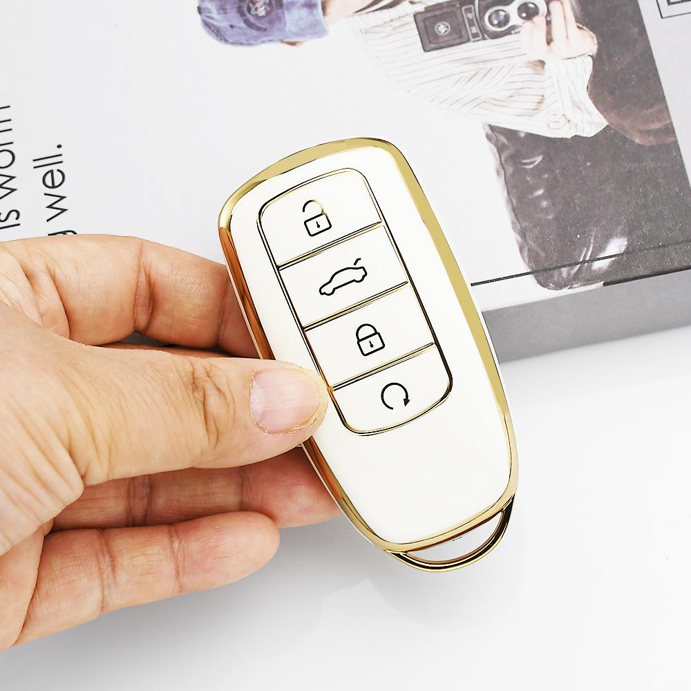 Gold Edge Auto Shell Keyless Fob Holder For Chery Tiggo 8 Pro Tiggo 8Plus New 5 Plus 7Pro Omoda C5 5 Fx Tpu Car Key Case Cover