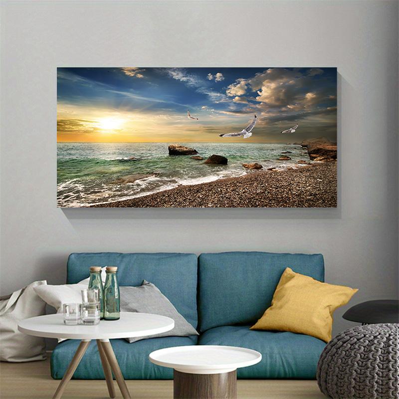 Scandinavian Nature Landscape Canvas Painting Mountain Sea Sunset Wall Art Poster and Print Nordic Picture Modern Home Decor