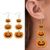 Lightweight Acrylic Skull Bat Dangle Earrings For Women Spooky Halloween Gothic Jewelry Accessories