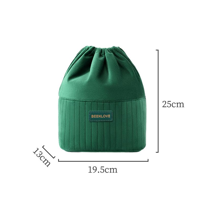 

New Drawstring Makeup Bag Business Travel Packing Cubes Makeup Brushes Organizer Partition Toiletry Bag Large Drawstring Bag зелёный