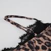 Women's Fashion Sexy Halter Leopard Print Lace Patchwork Receiving Waist Slimming Dress