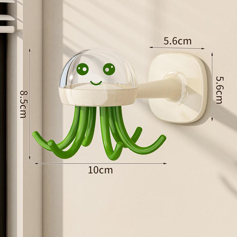 

Jellyfish Rotating Hook Punch-Free Kitchen Rack Wall-Mounted Spatula Spoon Rack Shovel Kitchen Utensil Storage Rack A