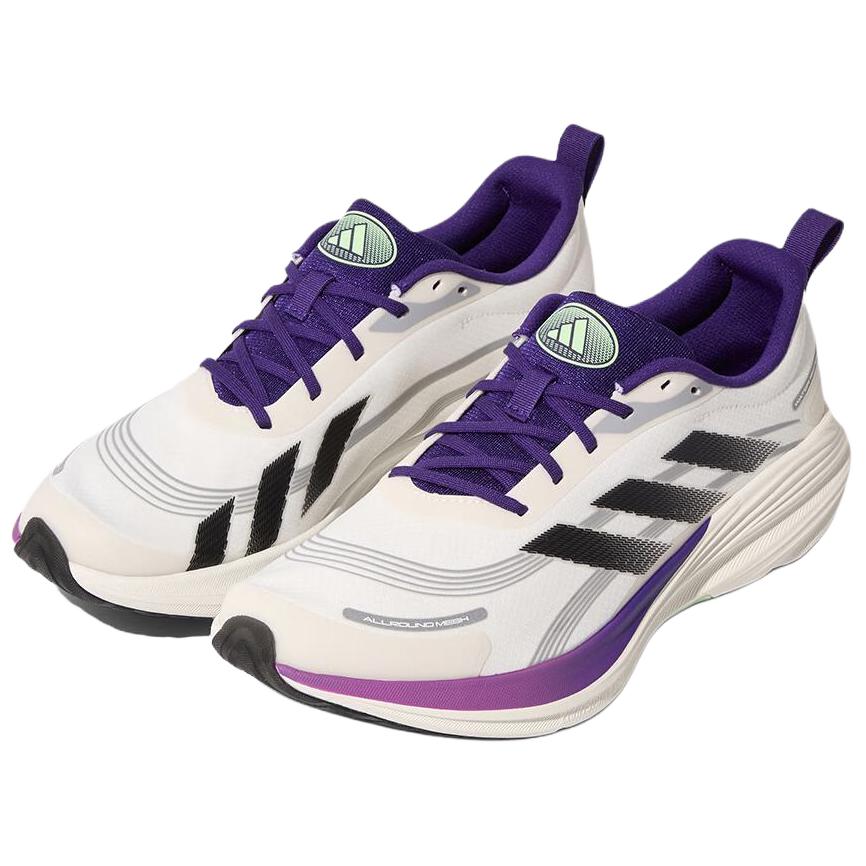 Adidas ETHER LITE Cushioning Slip Resistant Breathable Running Shoes Unisex White Purple KJ3897