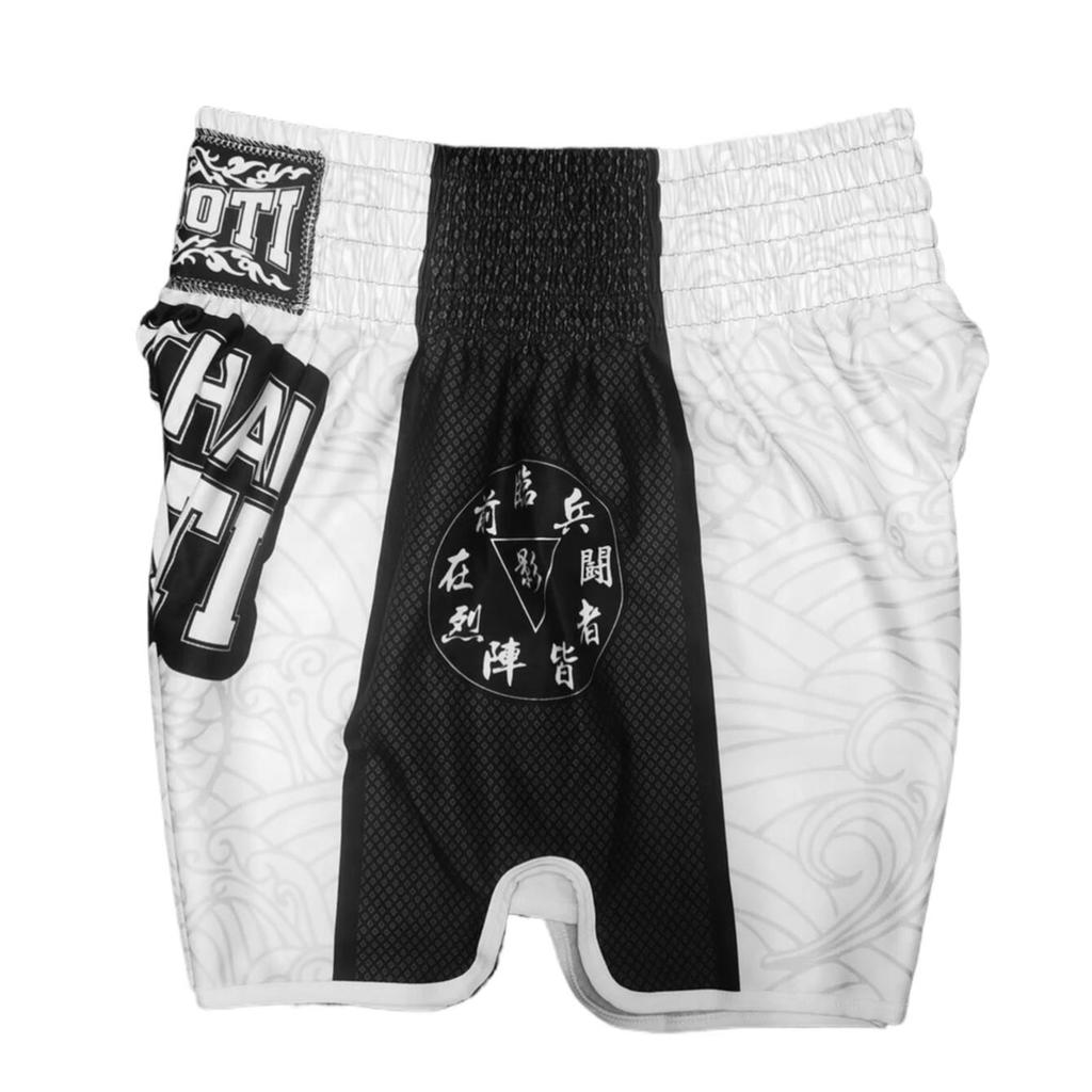 Black White Ninja Warrior Muay Thai Kickboxing Boxing MMA UFC Casual Shorts Gym Sport Unisex Men Women Workout Quick Dry Print Elastic High Waist