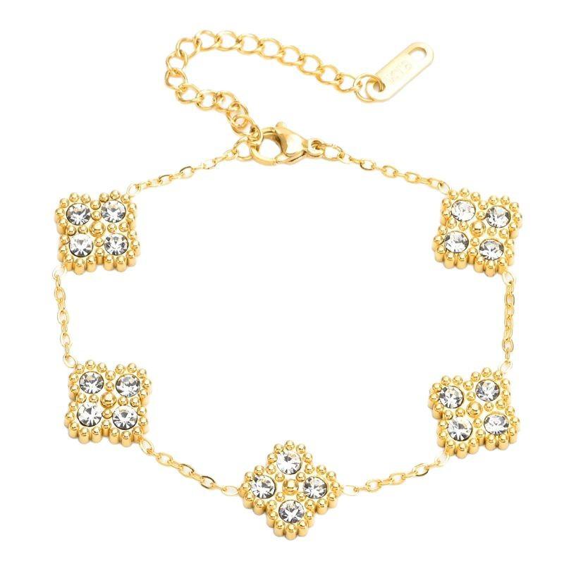 Vierblättriges Kleeblatt Armband Ring Shooting-Modelle Titanstahl Damenmodelle Mode Vierblättriges Kleeblatt Mode Damenarmband