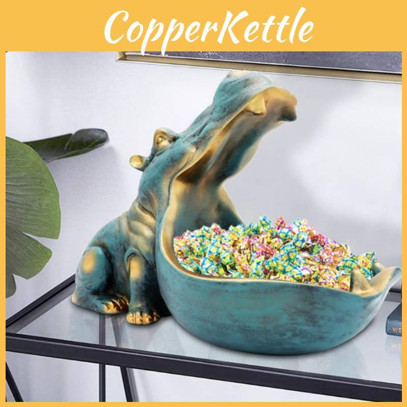 Figurine Resin Hippopotamus Fun Candy Dish Big Mouth Design Living Room Ornament