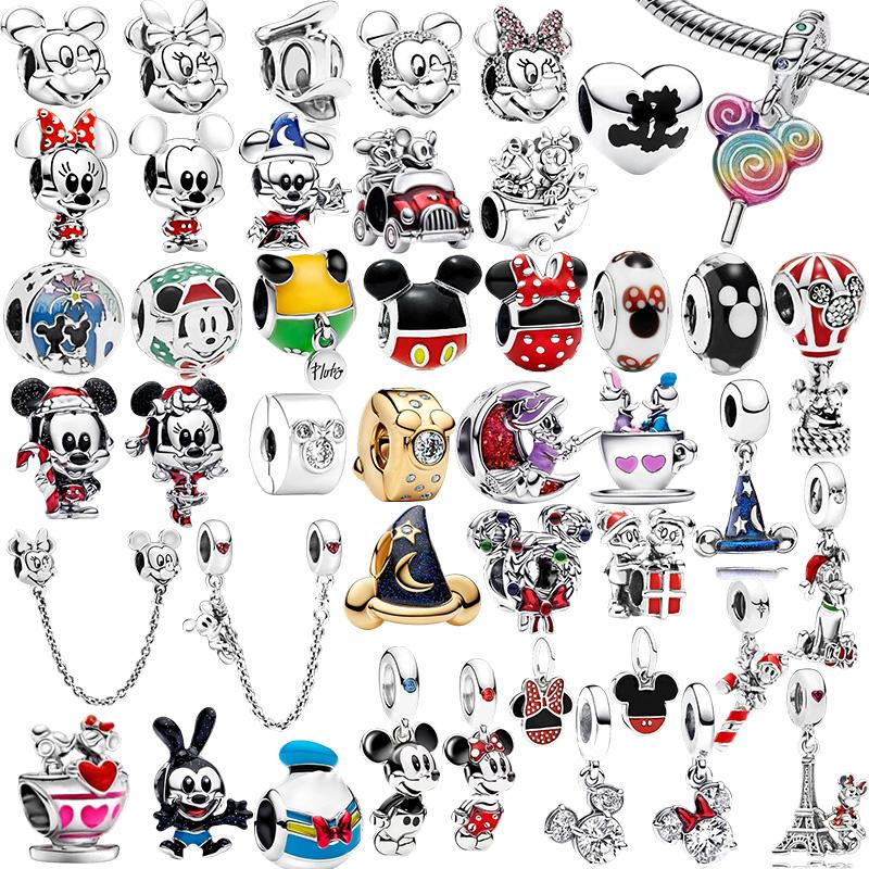 Yiran Jewelry Women's New Miniso Mickey And Minnie Series Charm Beads Original Ideal For Bracelet Donald Duck Beads Charm Fine Jewelry