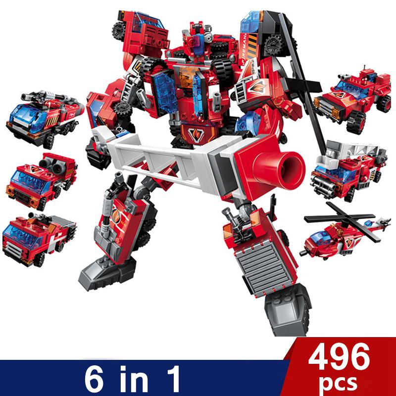 

Трансформация 6 в 1, городской полицейский динозавр, меха, деформация, робот-охранник, набор просветляющих блоков, детское образовательное здание 1416