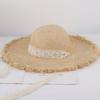 2026 Summer Sun Hat Lace 100%Raffia Hat Sun Visor Women's Summer Panama Straw Hats Women's Beach Hat Summer Hat Uv Blocking Hat
