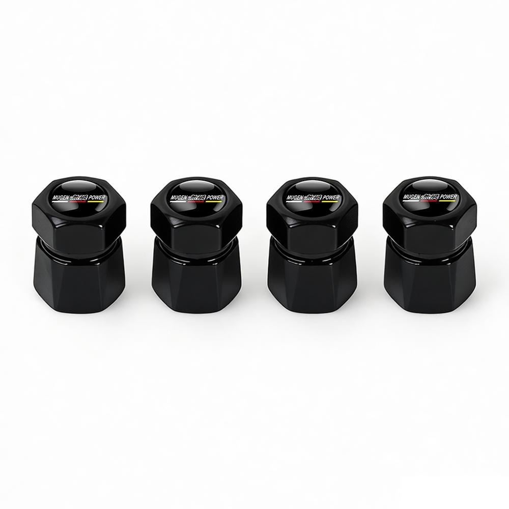 APT5 4Pcs Diamond shaped valve Alloy Car Wheel Tire Air Valve Caps Stem Badge Cover for Honda Mugen Type S City Power Type R Si Civic