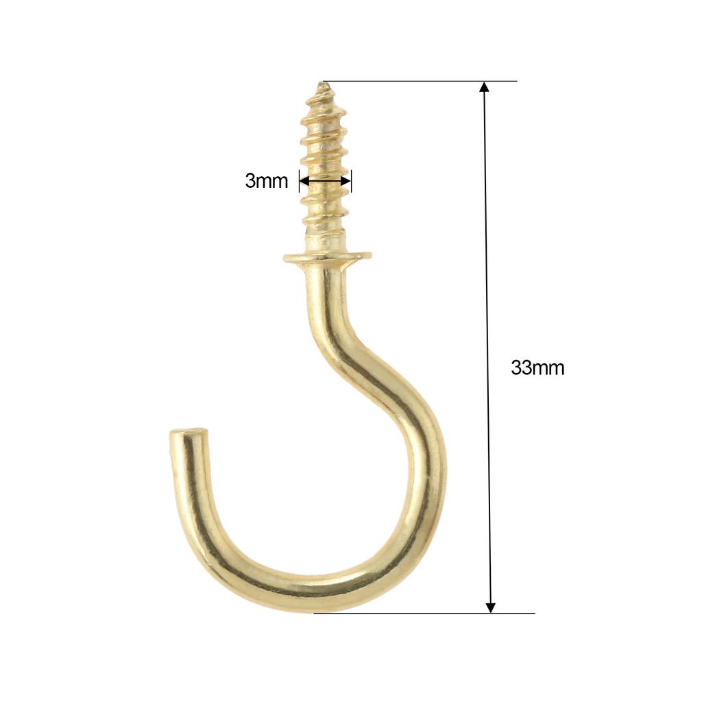20Pcs Ceiling Cups Hook Picture Frame Lamp Light Curtain Eyebolt Screw in Spiral Hanger Self-Tapping Screw Hook 20/23/29/33/38mm