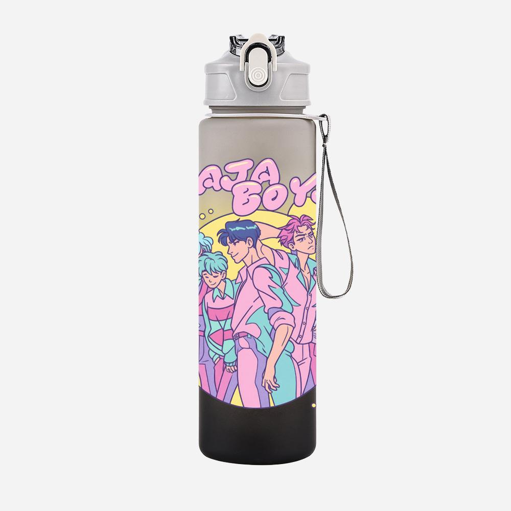 750Ml Water Bottler Cartoon K-Pop Demon Hunters Printed Character Water Cup Large Capacity Outdoor Portable Rope Drinking Bottle for Boy Girl Gift