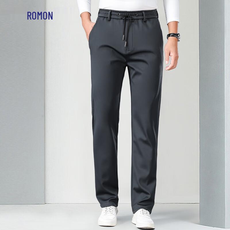 Romon Men's Summer Ice Silk Straight Leg Casual Pants