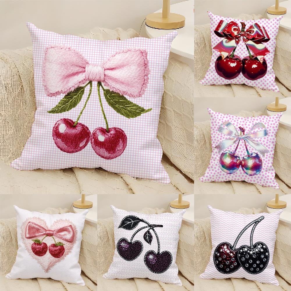 Ins girly heart cherry Pillow Case Home Living Room Decoration Linen Pillow Cases Cushion Cover