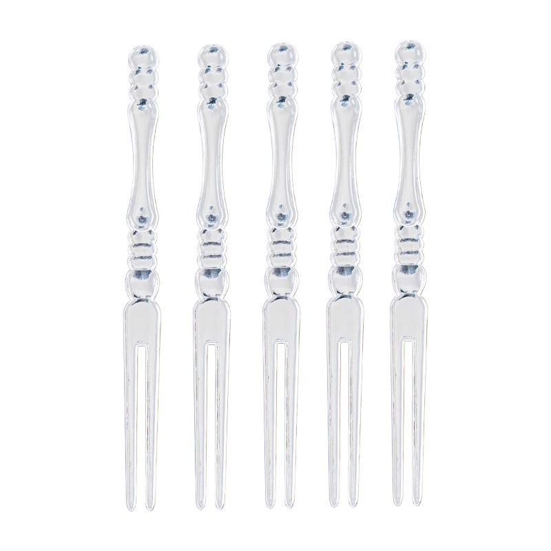 Individually Wrapped High-End Clear Plastic Fruit Dessert Forks