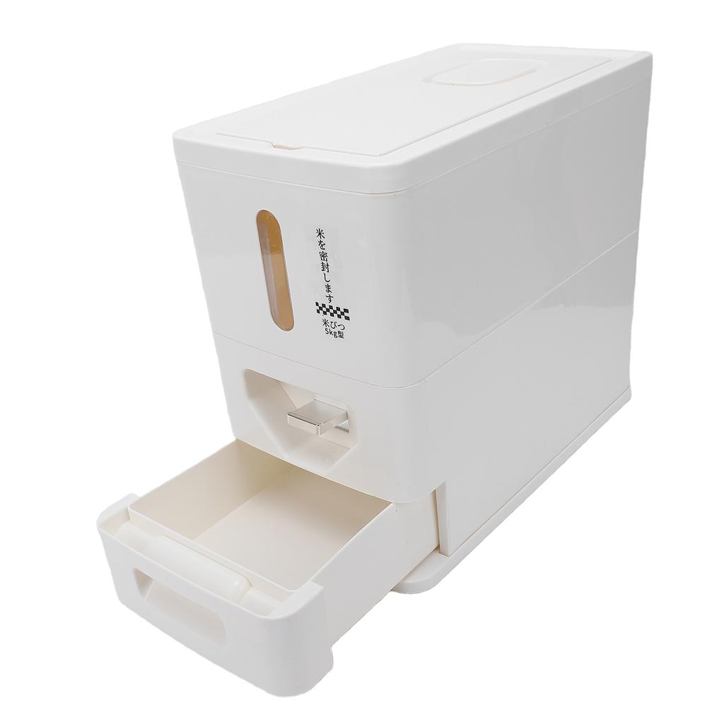 Rice Dispenser Sealed Countertop Dry Food Storage Grain Container Bin for Home Pantry Kitchen
