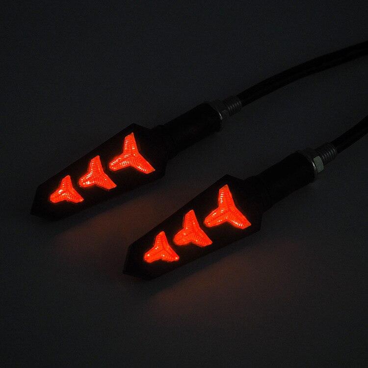 

2pcs Motorcycle Turn Signal Light Flashing Motorbike LED Bendable Flowing Fishbone Indicator Lights Daytime Running Lights 12v