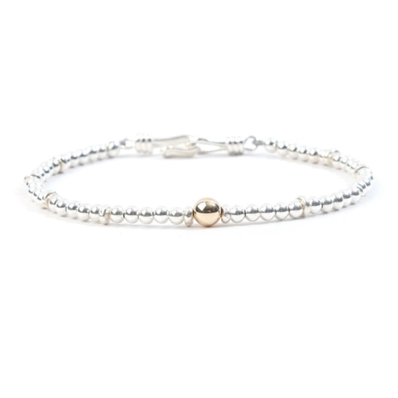 SEWNSWEN SILVER 14K GOLD MIXED BEAD BRACELET