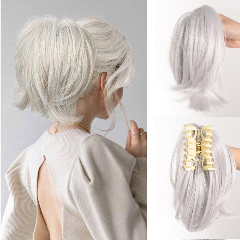 Synthetic Clip Straight Hair Circle Ponytail Wig For Women Ponytail Hair Short Curly Ponytail Extension A Variety of Colors Are Available