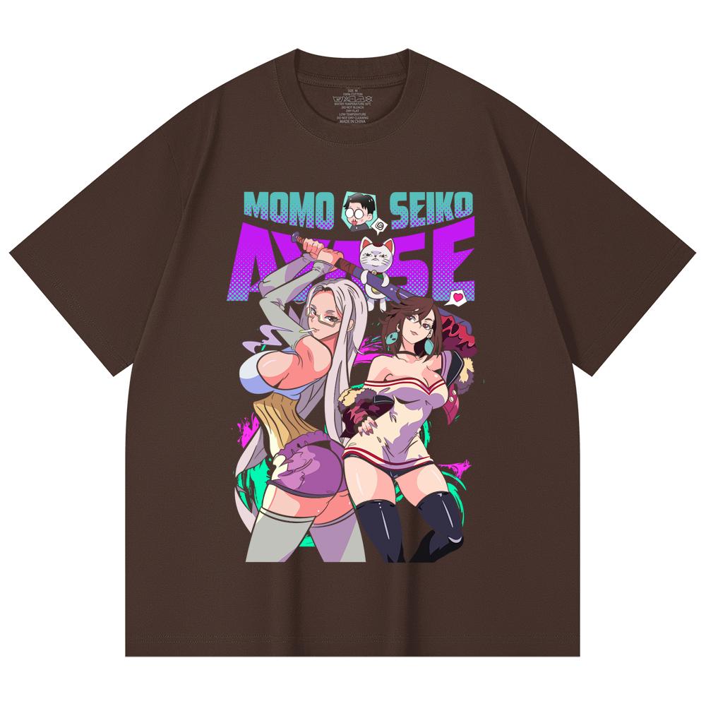 230 Gsm 100% Cotton Dandadan V22 Momo Seiko Print Unisex Heavy Cotton T Shirt