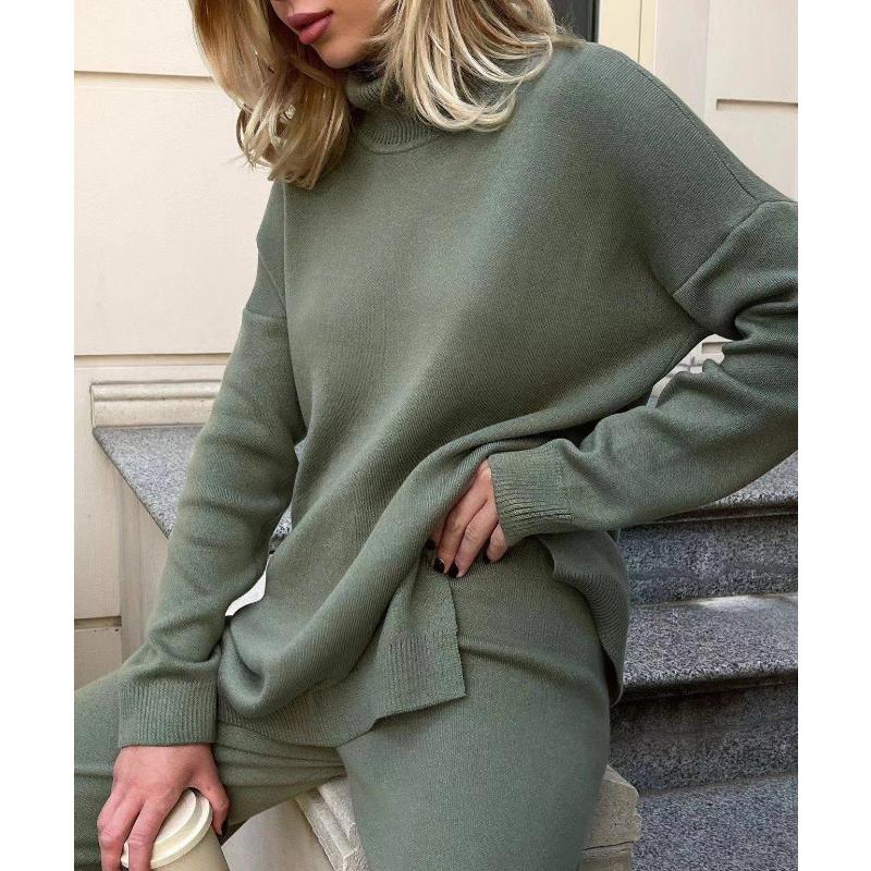 Herbst und Winter Modische Vielseitige Pullover Locker Gestrickte Rollkragenpullover Für Frauen Geeignet Für Den Pendelverkehr