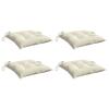 VidaXL Set of 4 Chair Cushions, Seat Pad with Tie Strings, Waterproof Outdoor Cushion, Cream White 361457