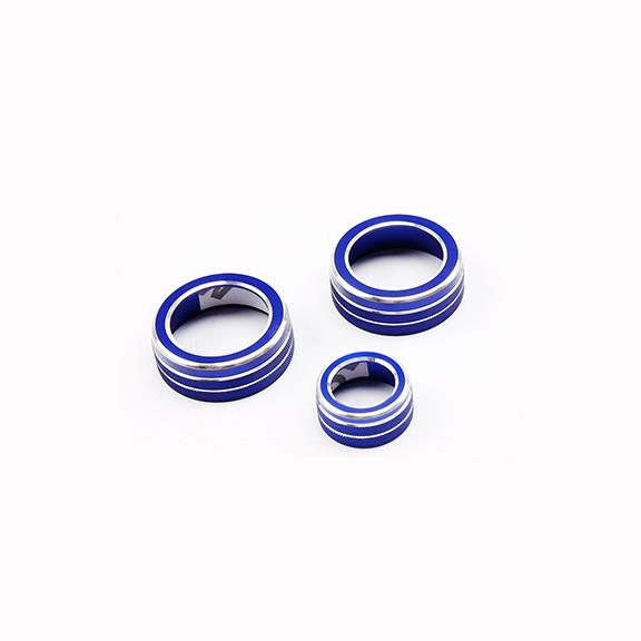 For Honda CRV CR-V 2017- Car Dashboard Console Knob Blue Trim Cover 3pcs