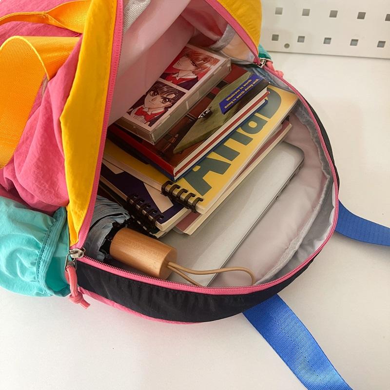 Color Block Rucksack Große Kapazität Umhängetasche