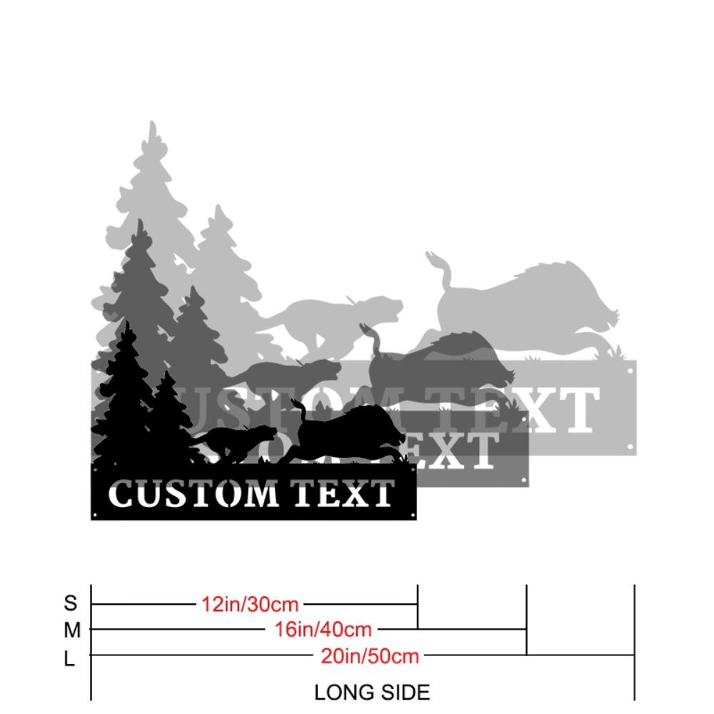 Wild Hunting Wall Decor Iron Dog Boar Silhouette Outdoor Art TYDZ002828-30cm