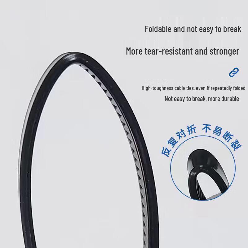 Schwarze Flachring-Kabelbinder