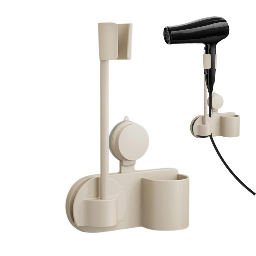 Hair Dryer Holder Space Saving Non-Slip Suction Cup Bathroom Hairdryer Holder Storage For Home Apartment Hotel College Dorm