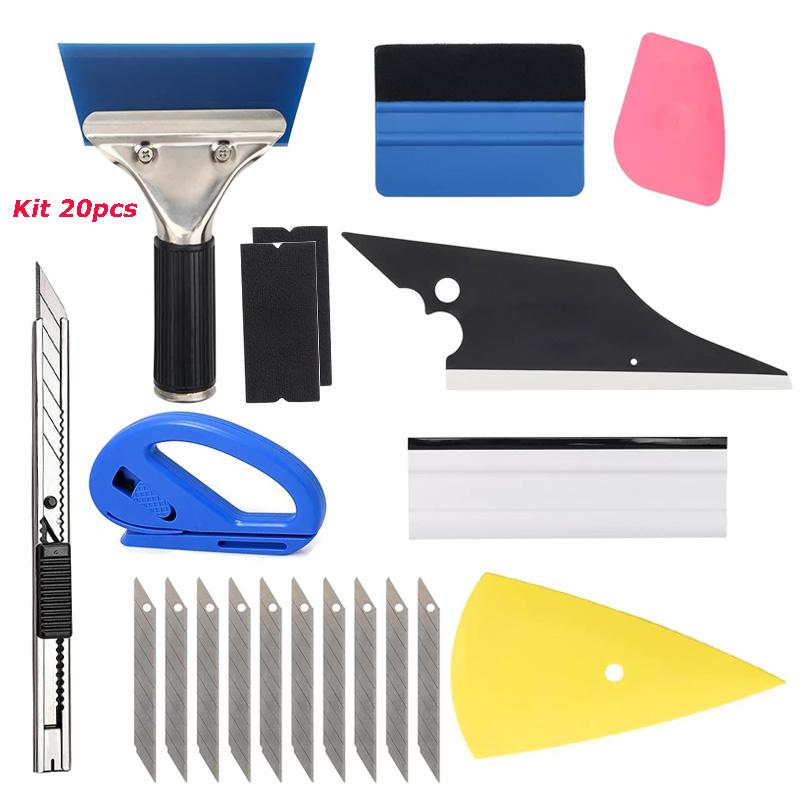 Vinyl Wraps Applicator Tool Kit Window Tint Film Rubber Squeegee Car Wrapping Tools Felt Squeegees Plastic Scraper Wrap Knife